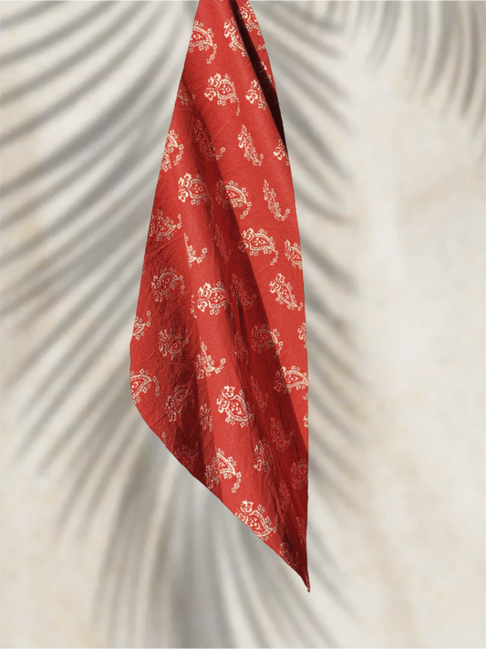 bandana rouge paisley coton Valrôme made in France motif provencaux