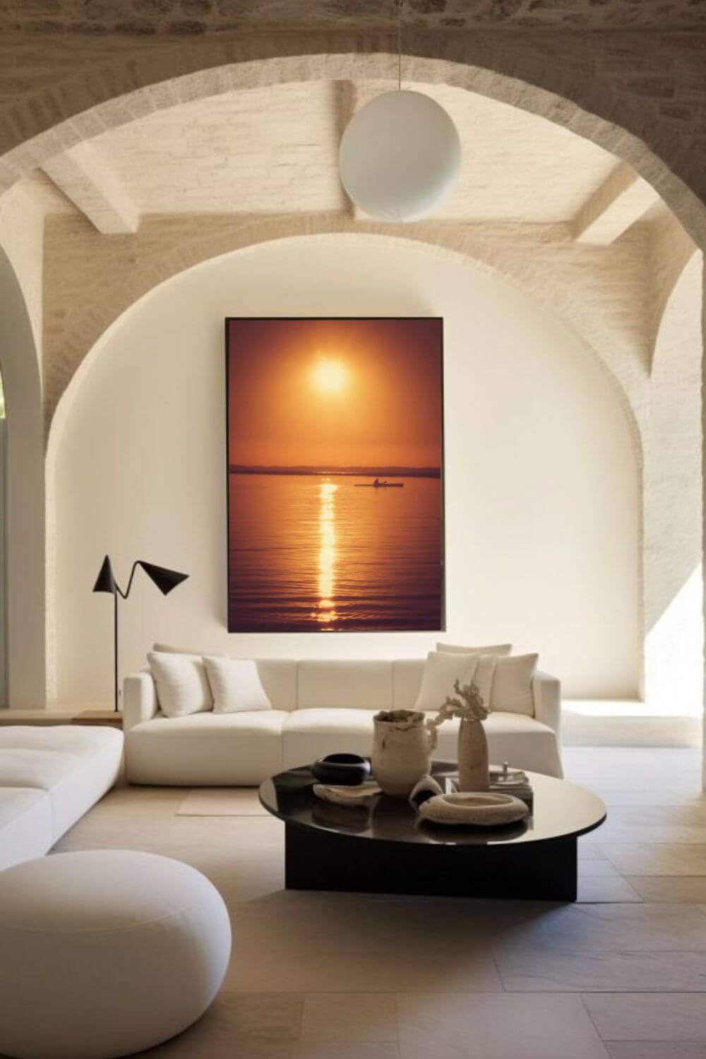 Tirage photo fine art coucher de soleil au lac de Sanguinet avec kayakiste silhouette sur eau dorée