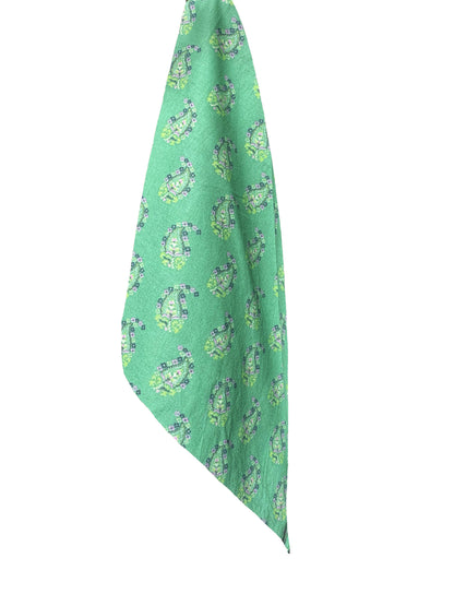 bandana vert paisley coton Valrôme made in France motif provencaux