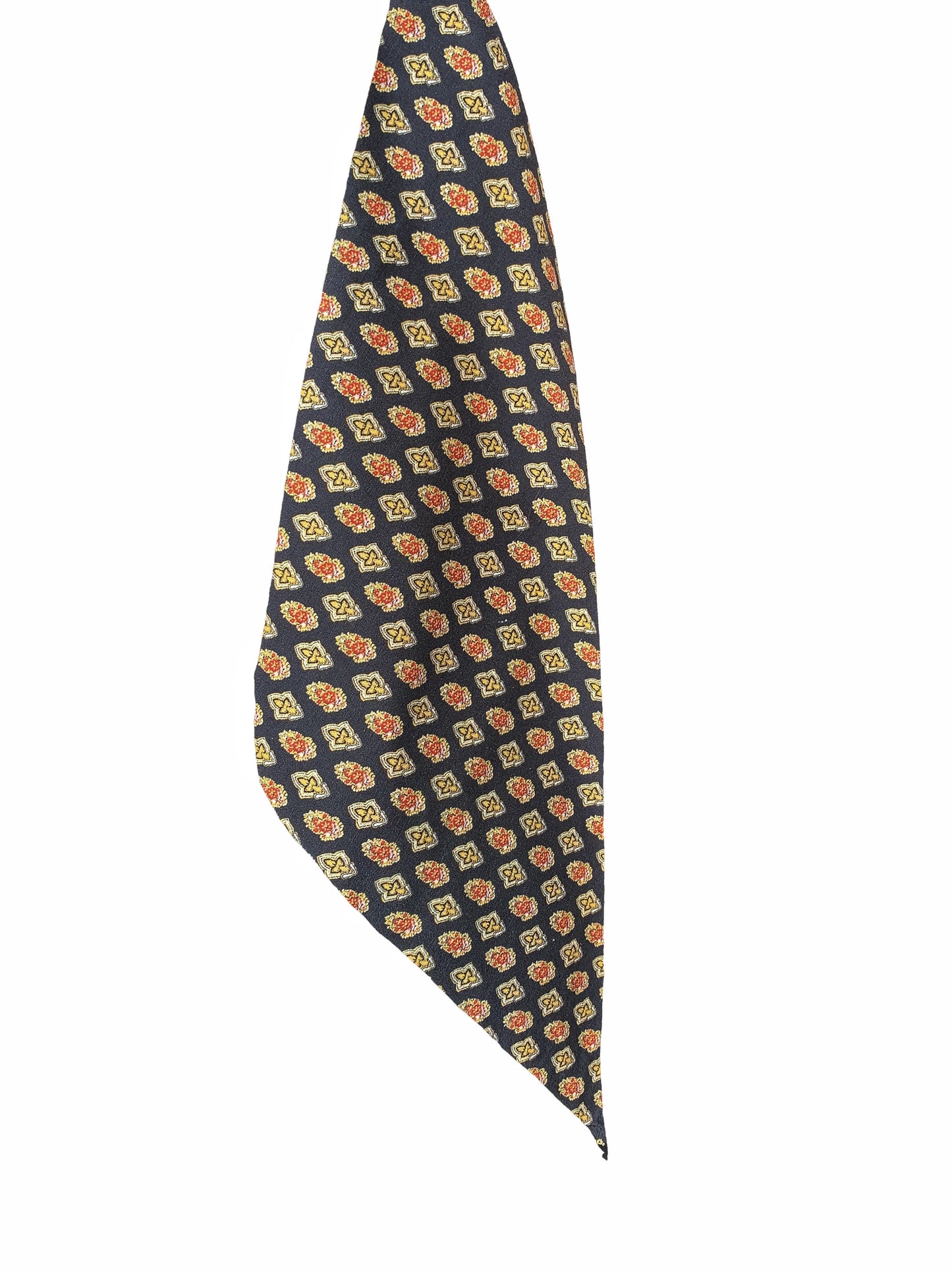 Bandana Indiennes Noir - Made in France, en coton Valdrôme avec motifs floraux et géométriques.