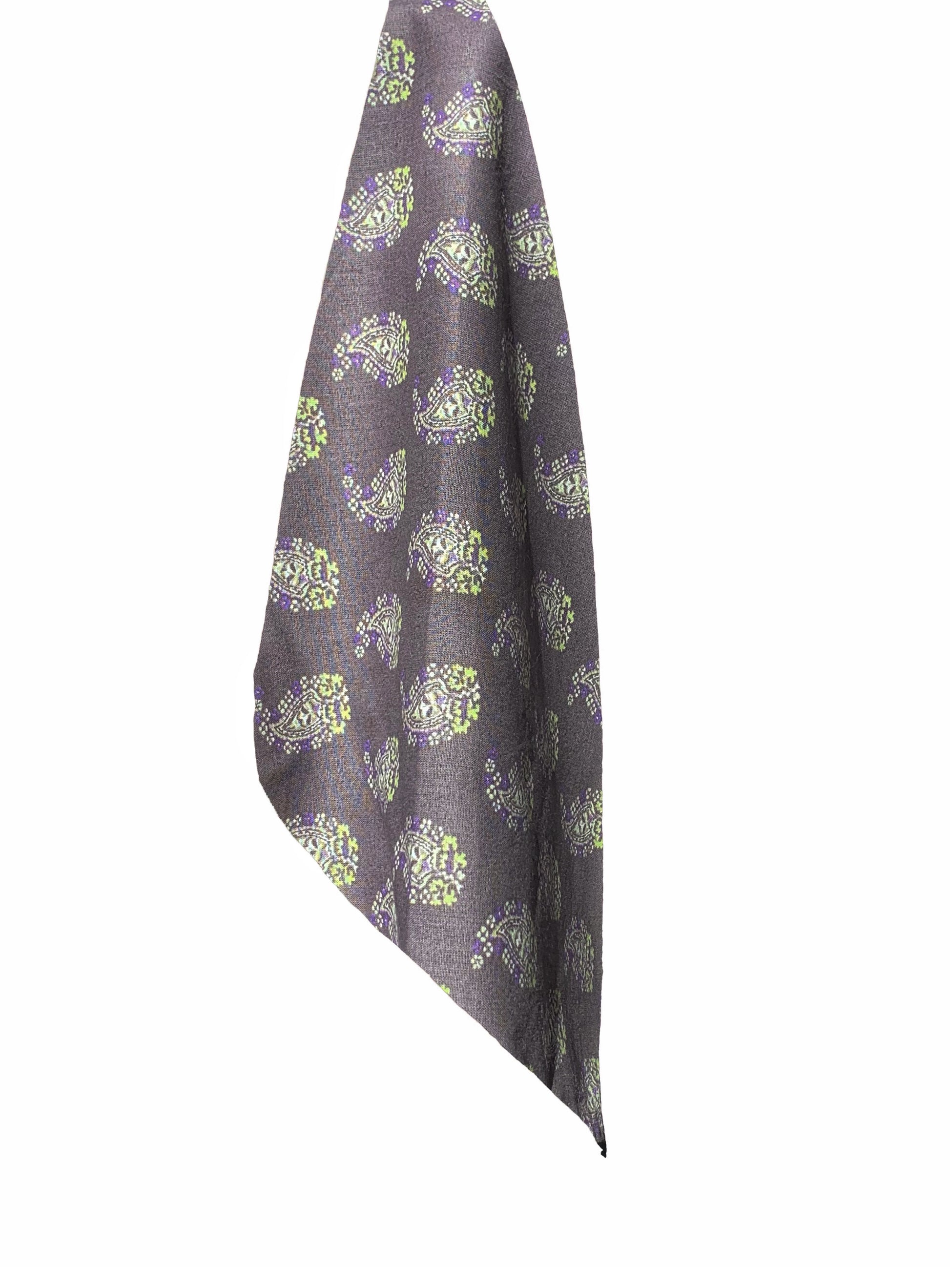 bandana gris paisley coton Valrôme made in France motif provencaux