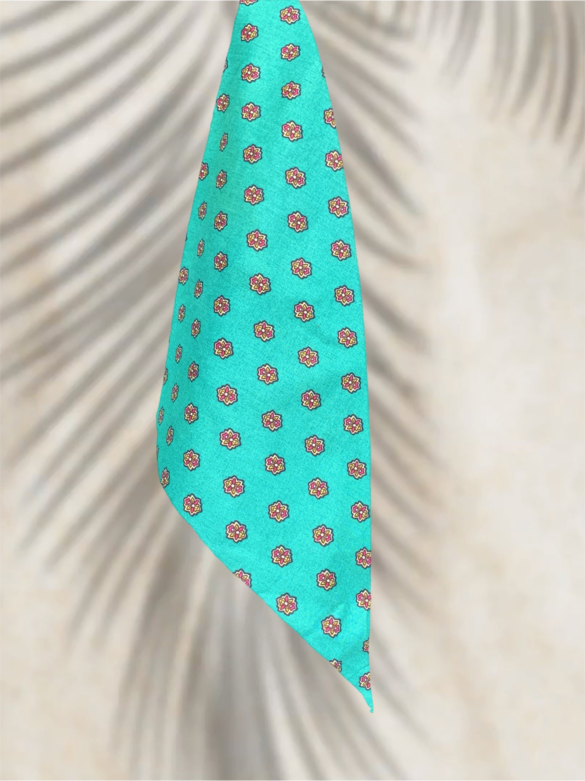 bandana turquoise coton Valdrôme Made in France 