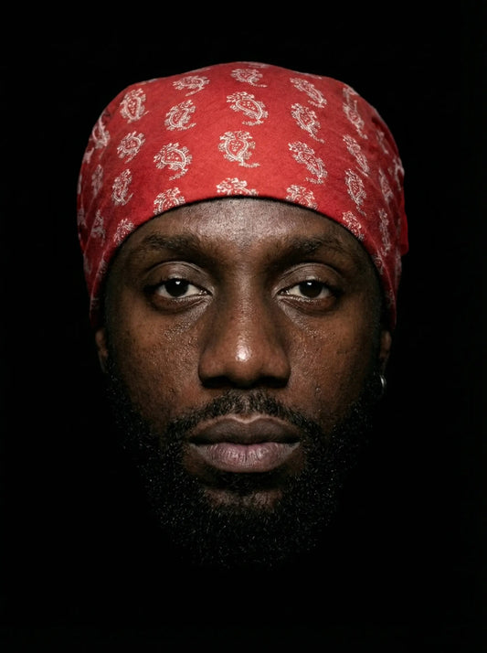 Bandana rouge motif paisley provençal coton made in France accessoire classique intemporel