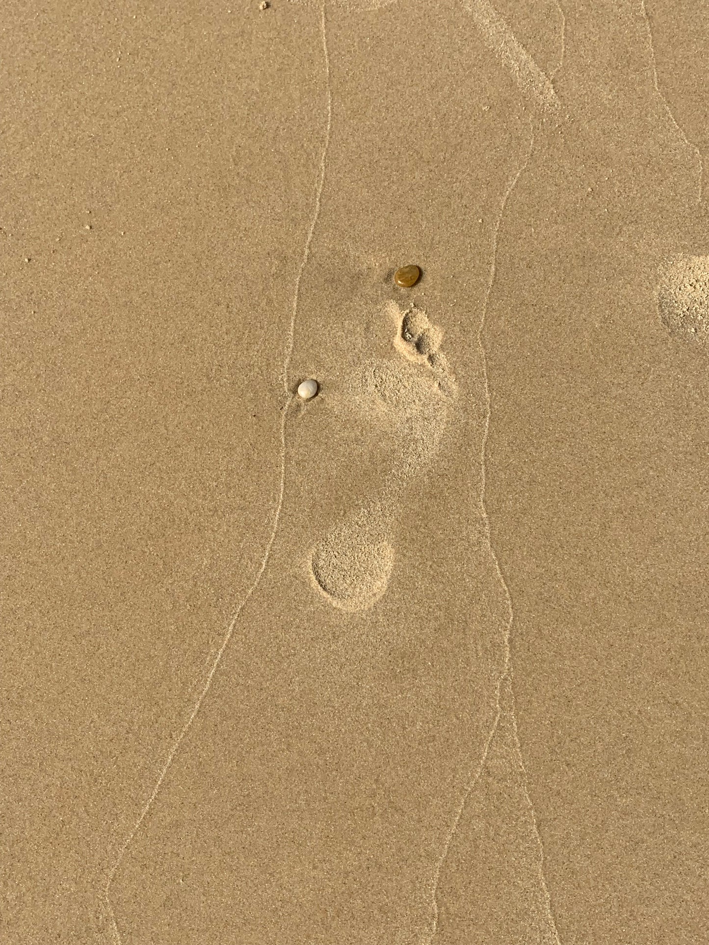 The Human Step, photographie fine art montrant une empreinte dans le sable avec texture naturelle.